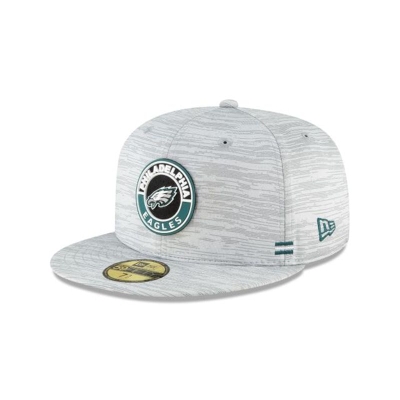 Grey Philadelphia Eagles Hat - New Era NFL Official NFL Fall Sideline 59FIFTY Fitted Caps USA7580431